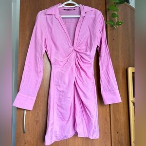 Zara Bubblegum Pink Longsleeve Dresss